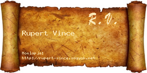 Rupert Vince névjegykártya